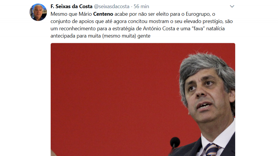As reações à candidatura de Mário Centeno nas redes sociais
