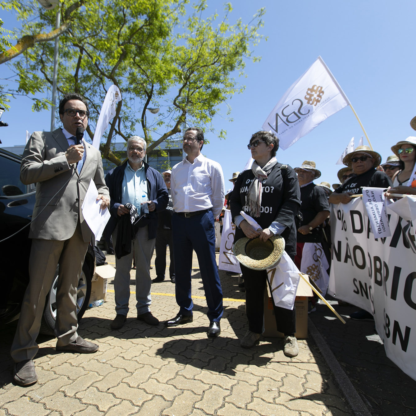 Manifestação de trabalhadores e reformados do Millennium BCP, no Taguspark - 22MAI19