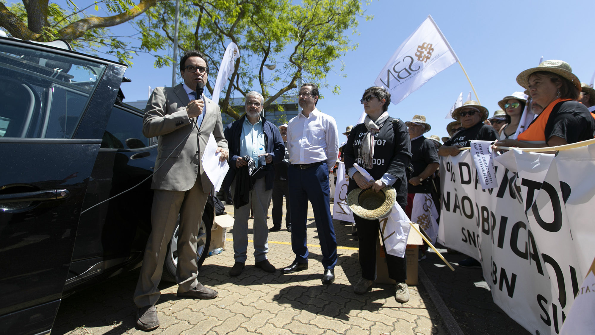 Manifestação de trabalhadores e reformados do Millennium BCP, no Taguspark - 22MAI19