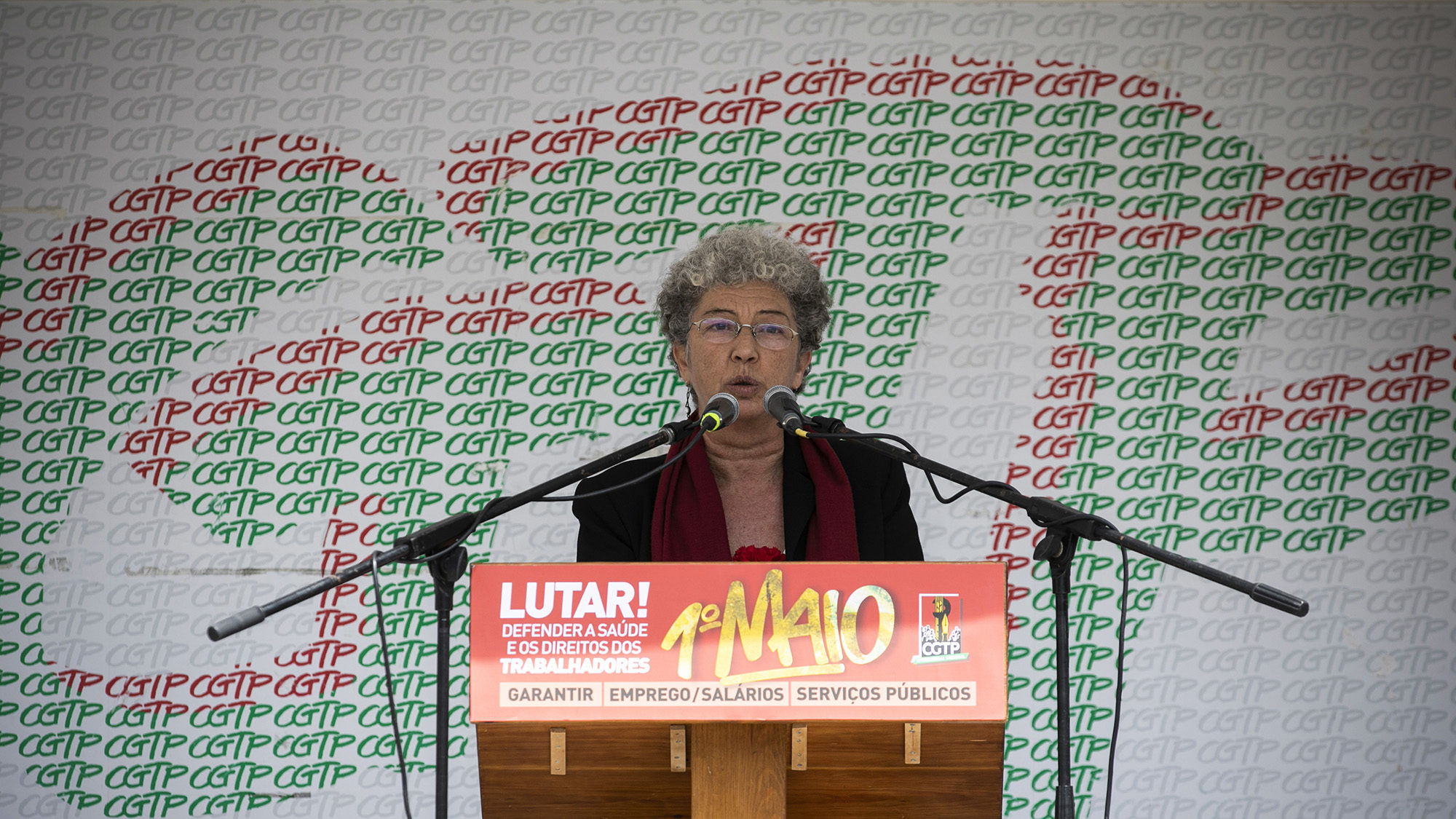 Celebração do dia do trabalhador em Lisboa durante a pandemia - 01MAI20