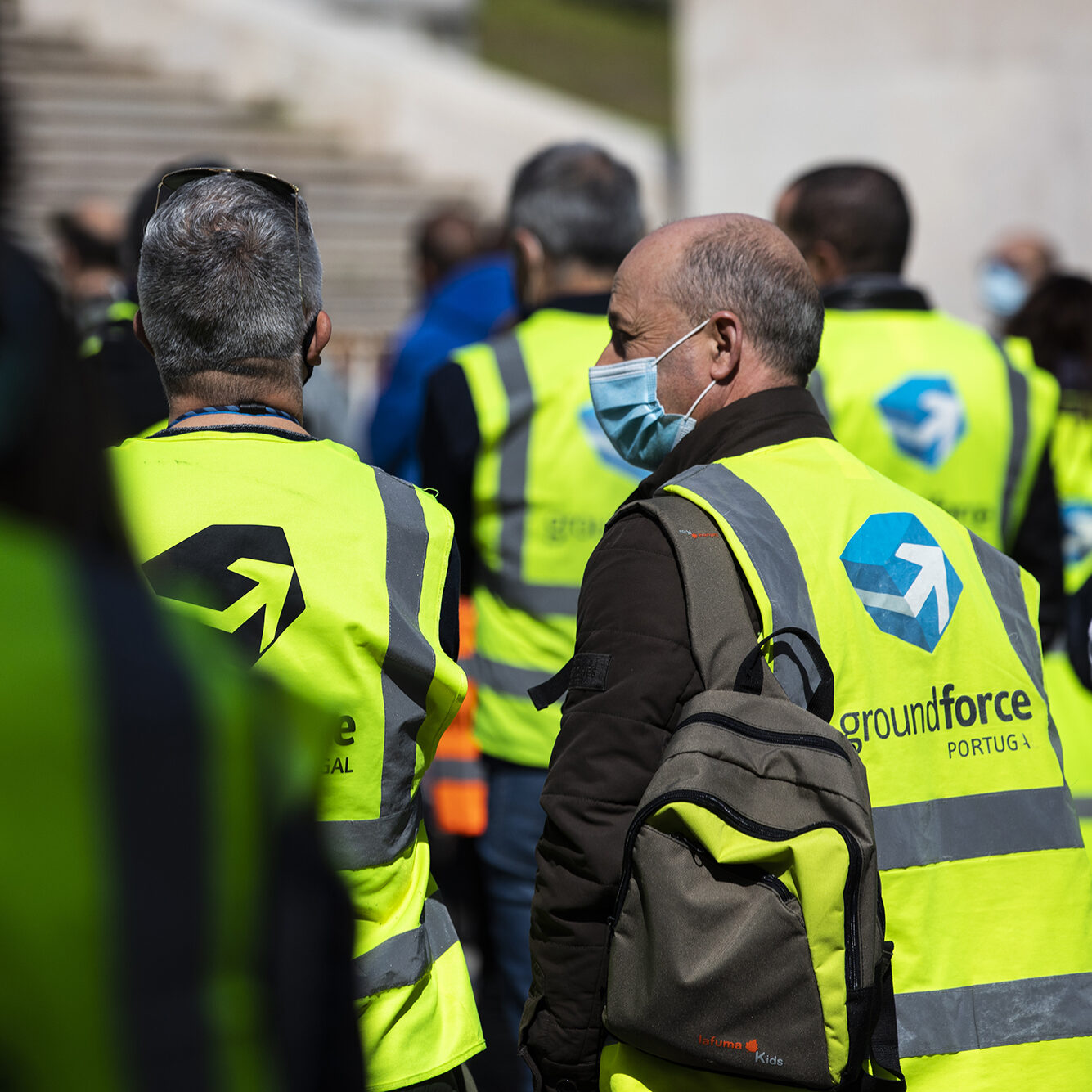 Trabalhadores da Groundforce em manifestação na Assembleia da República - 08MAR21