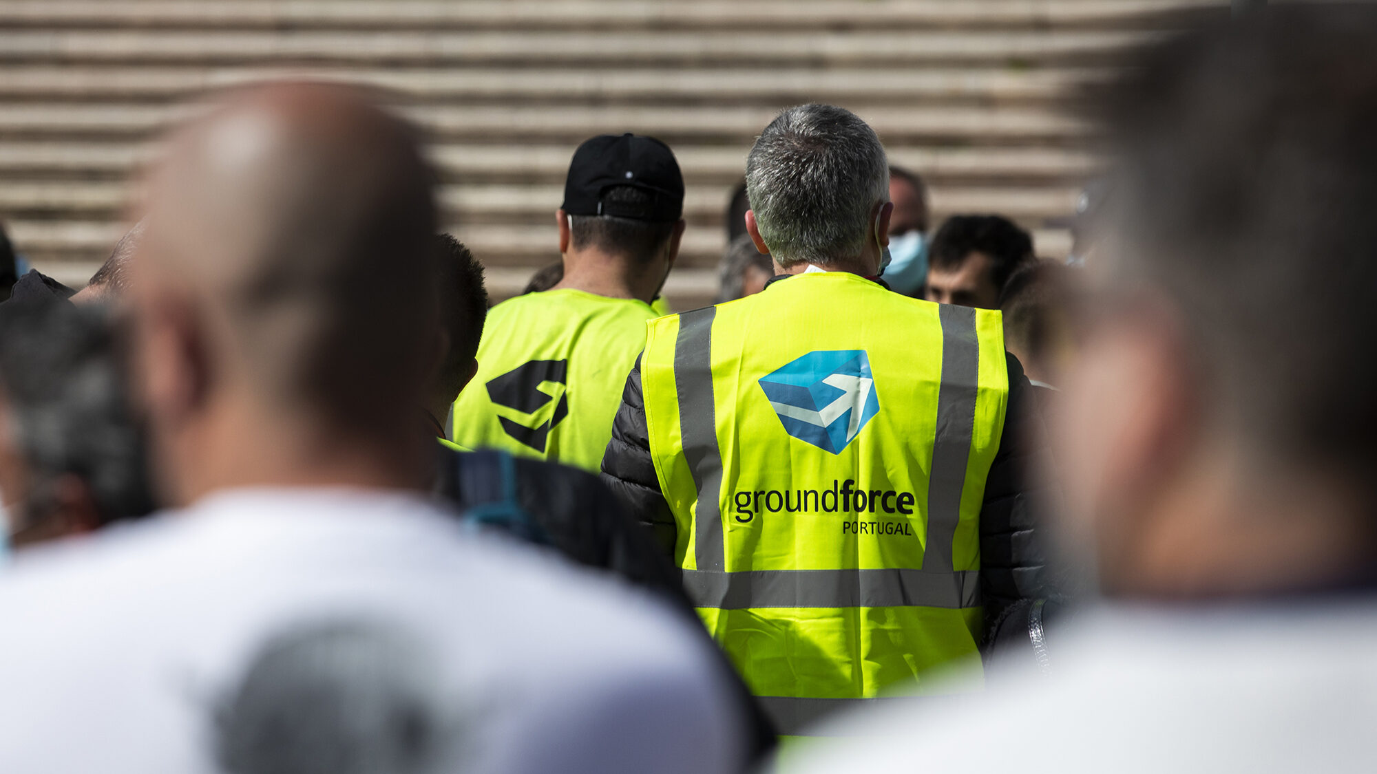 Trabalhadores da Groundforce em manifestação na Assembleia da República - 08MAR21