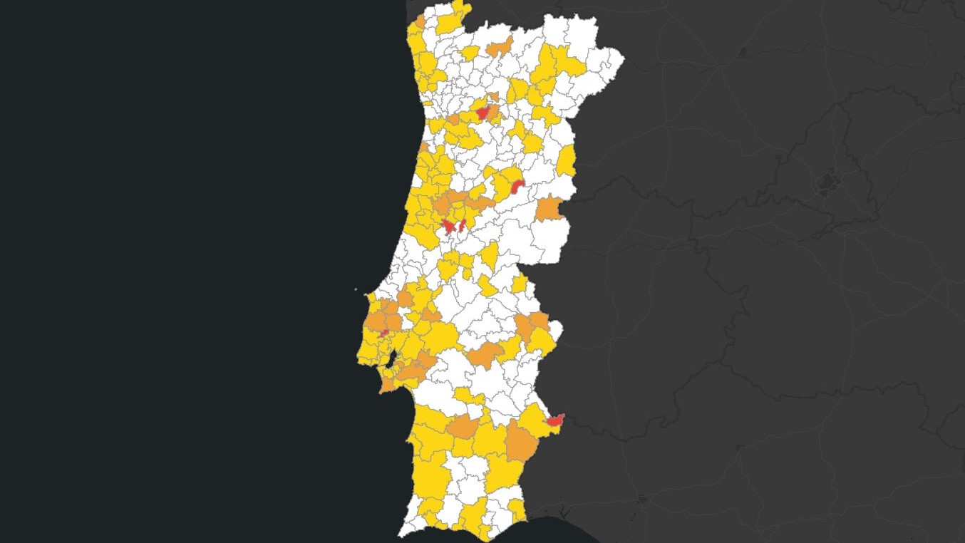 Mapa De Portugal Com Concelhos, Mapa