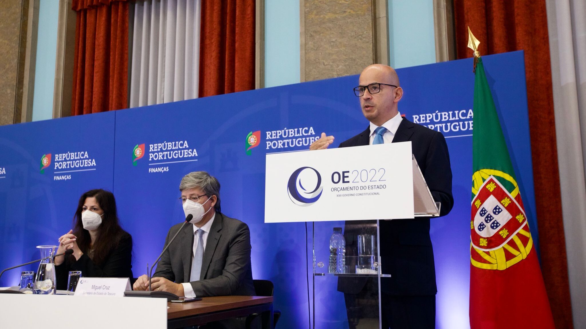 Conferência de imprensa de apresentação da proposta de Orçamento do Estado 2022 no Ministério das Finanças - 12OUT21