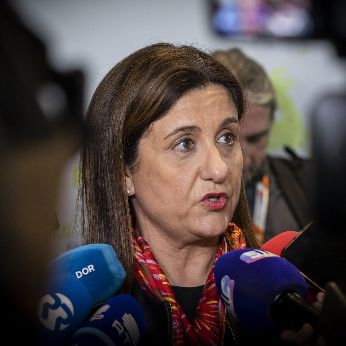 Christine Ourmières-Widener, CEO da TAP, em declarações à imprensa - 02MAR23