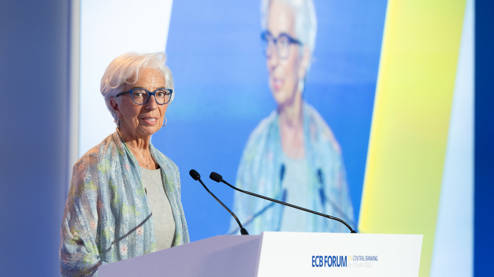 Christine Lagarde no Forum anual do BCE em Sintra, junho 2023