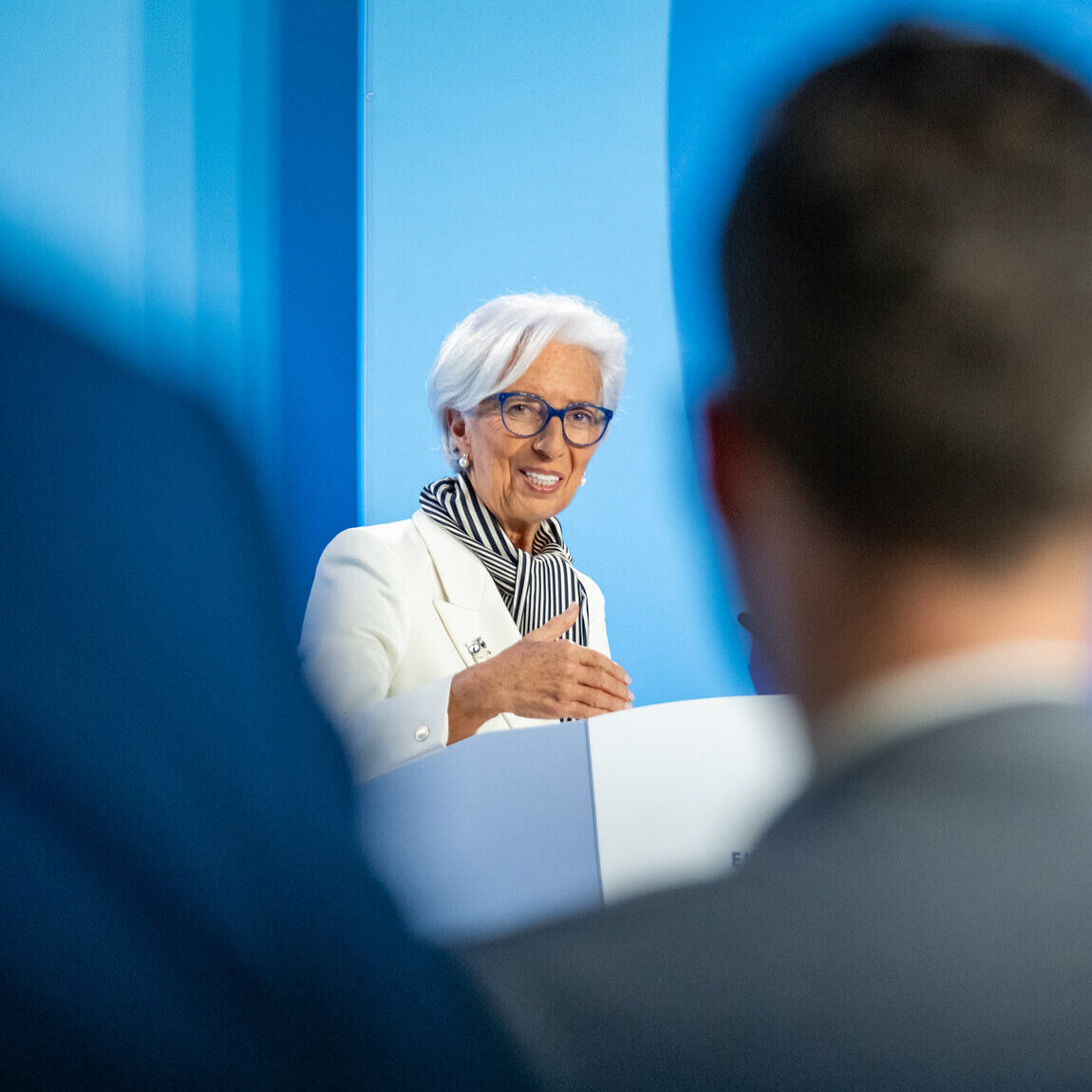 Christine Lagarde em conferência de imprensa do BCE
