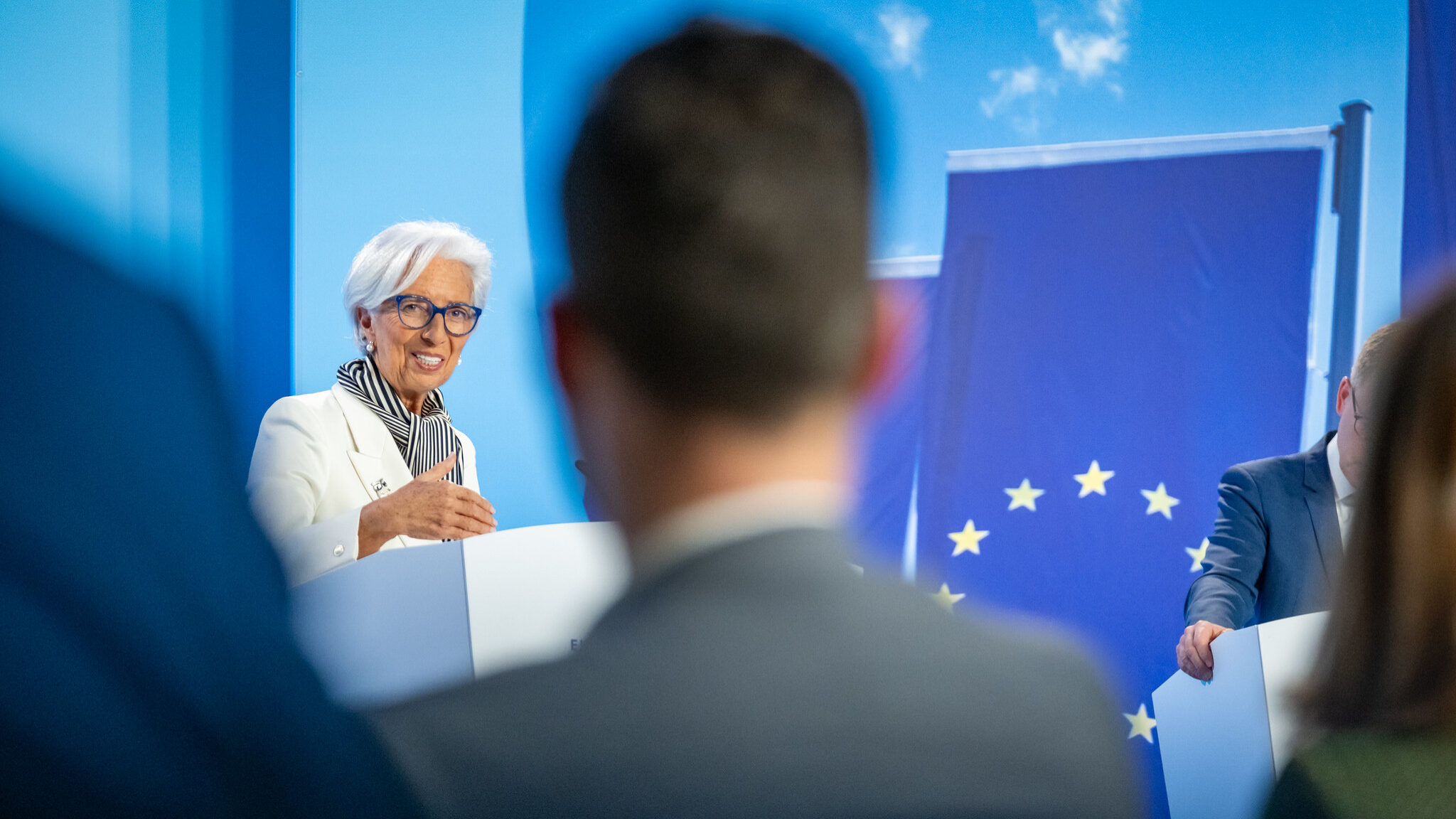 Christine Lagarde em conferência de imprensa do BCE
