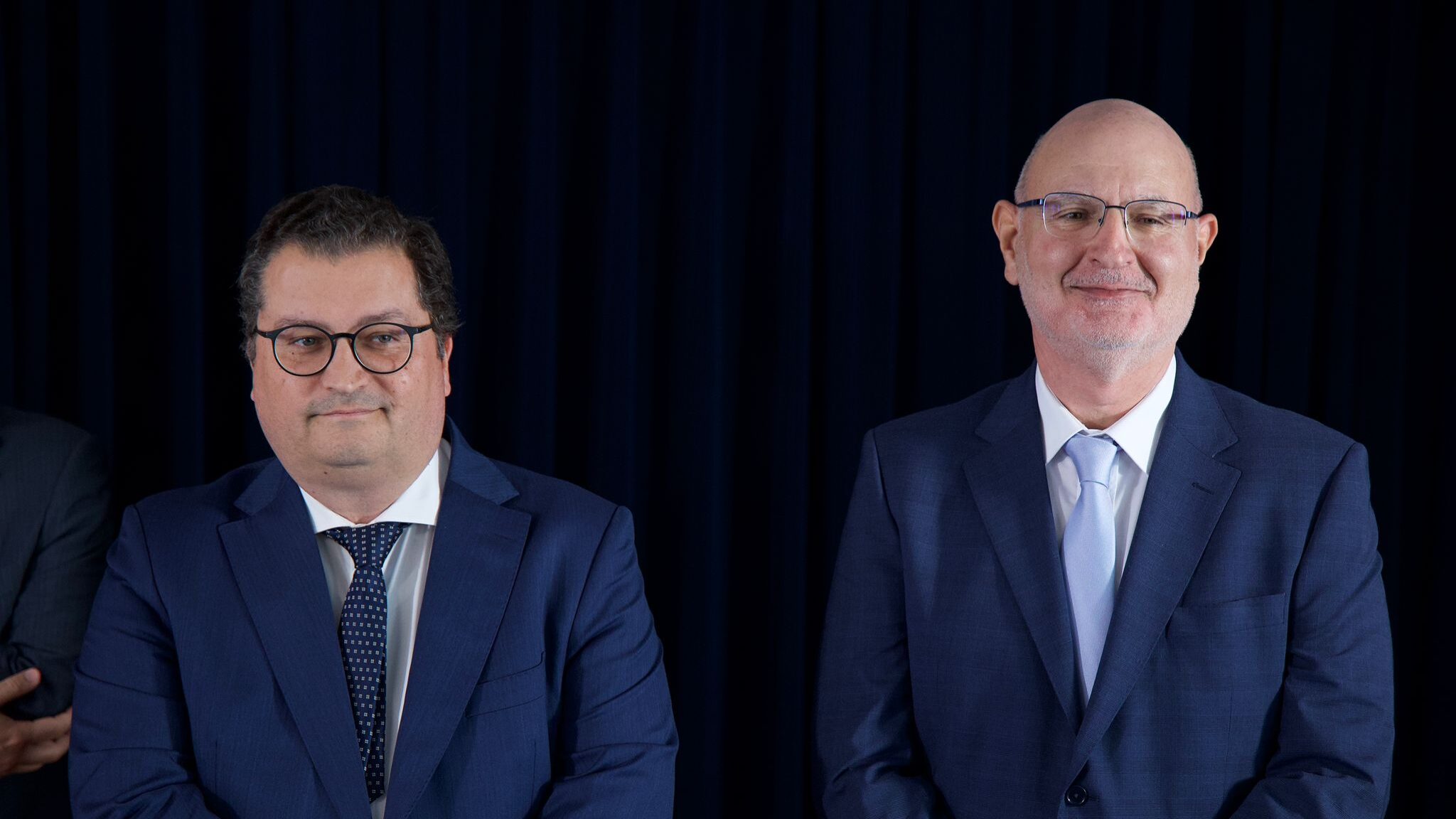 Ministro de Estado e das Finanças Joaquim Miranda Sarmento e Autoridade de Supervisão de Seguros e Fundos de Pensões (ASF), Gabriel Bernardino